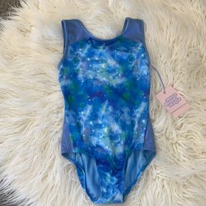NWT Blue, Green Space Leotard Size 10/12